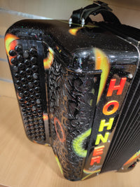 Hohner Fun Musette 96 "Michel Pruvot" Noir pailleté/Tag  - 3 Voix Musette