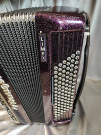 Maugein Pianybal 37 violet pailleté 3 voix musette / 96 basses