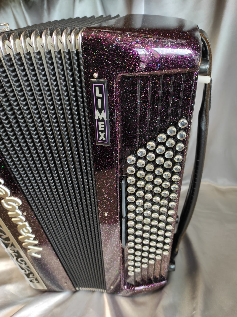 Maugein Pianybal 37 violet pailleté 3 voix musette / 96 basses