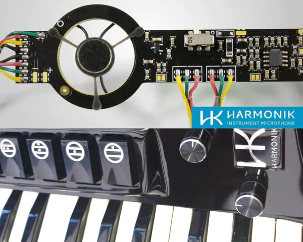 micros Harmonik professionnels à installer sur les accordéons diatoniques et chromatiques.