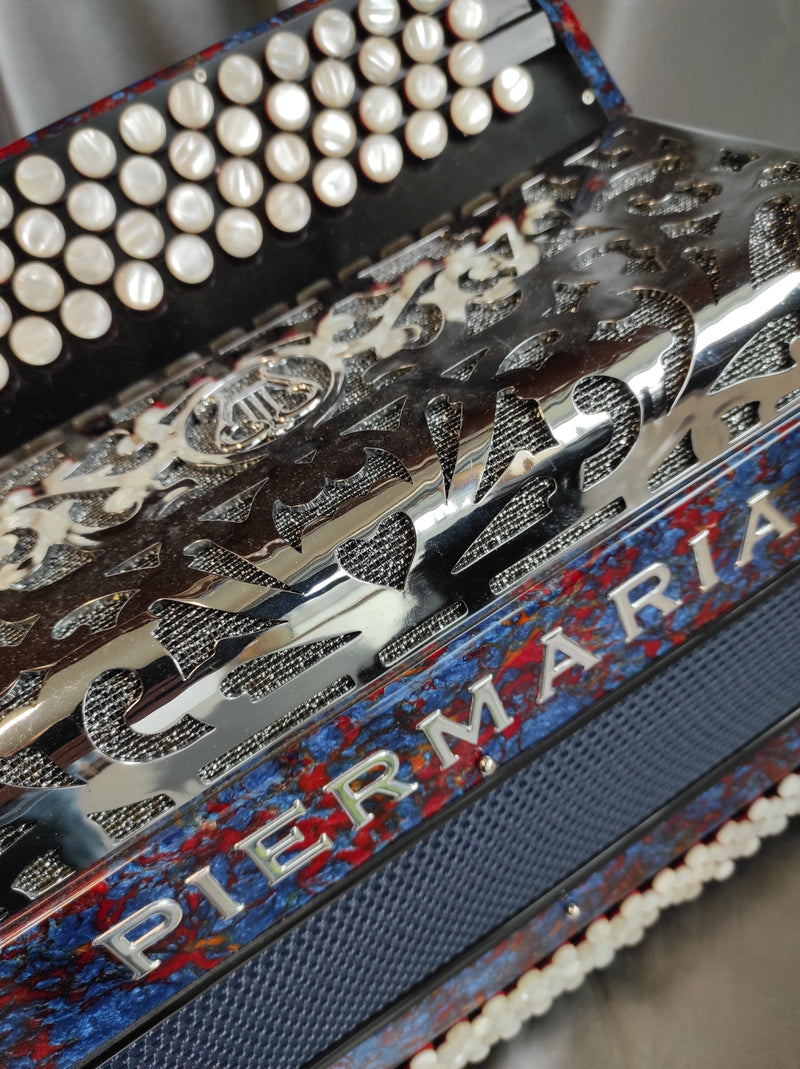 Piermaria Bleu/Rouge Marbré 2 Voix / 80 basses