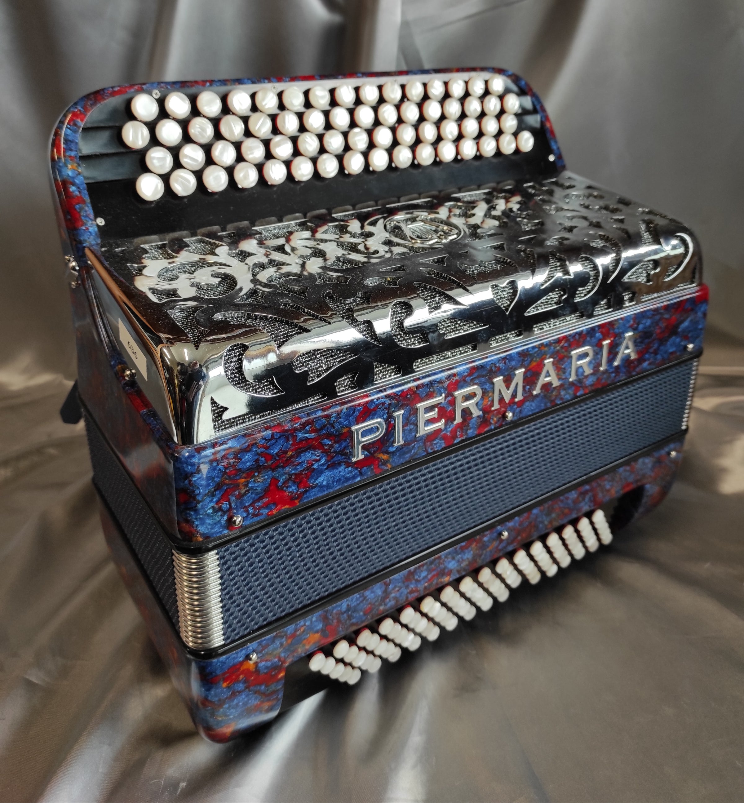Piermaria Bleu/Rouge Marbré 2 Voix / 80 basses