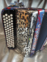 Piermaria Bleu/Rouge Marbré 2 Voix / 80 basses