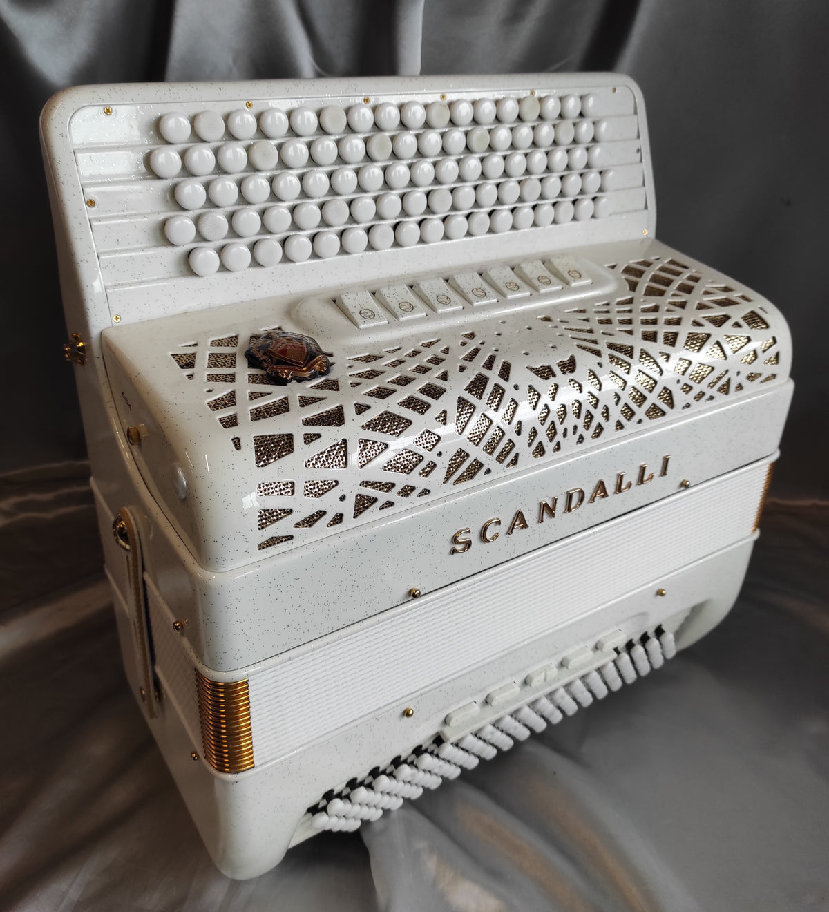 Scandalli C342 Blanc pailleté/Or