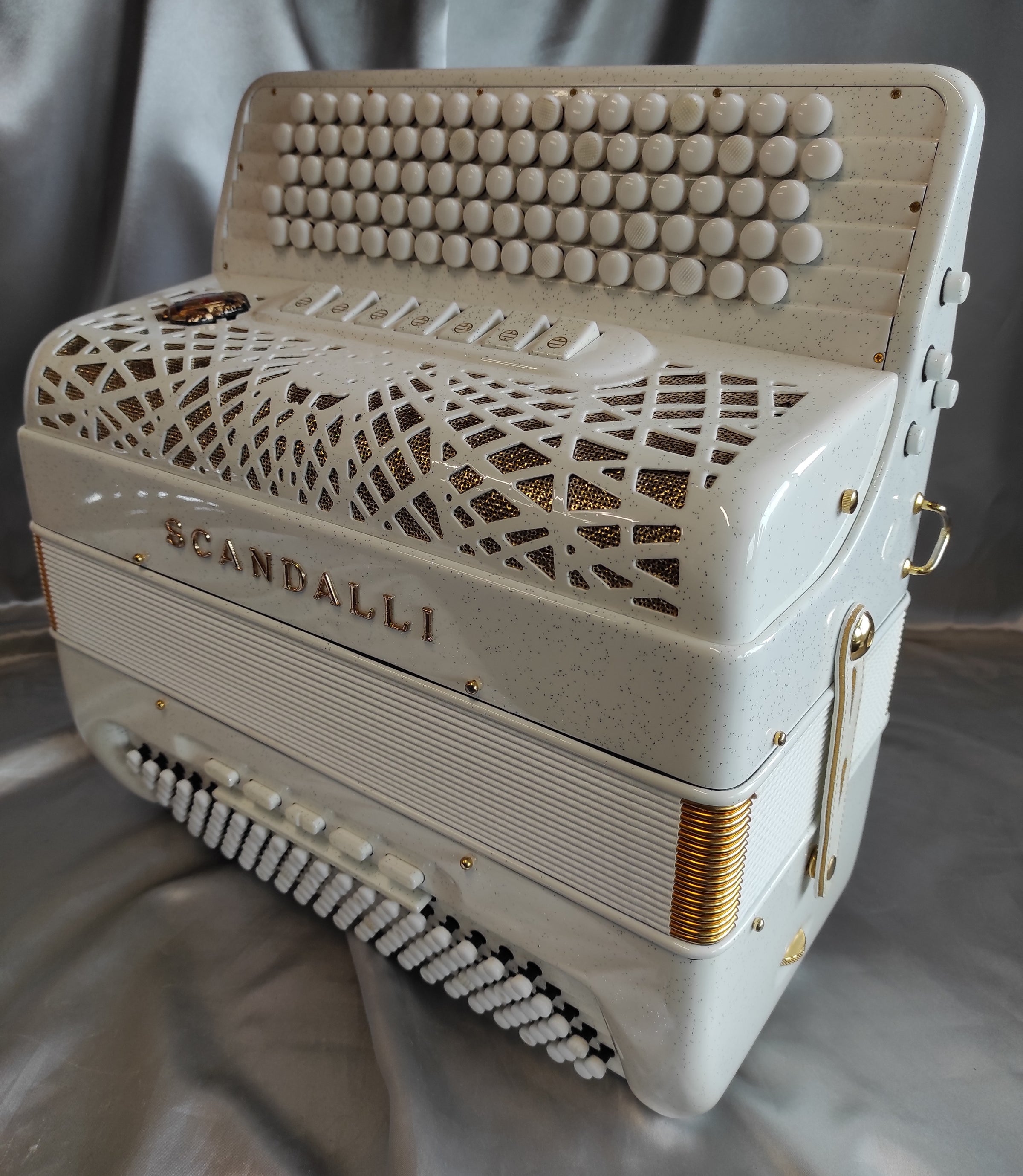 Scandalli C342 Blanc pailleté/Or